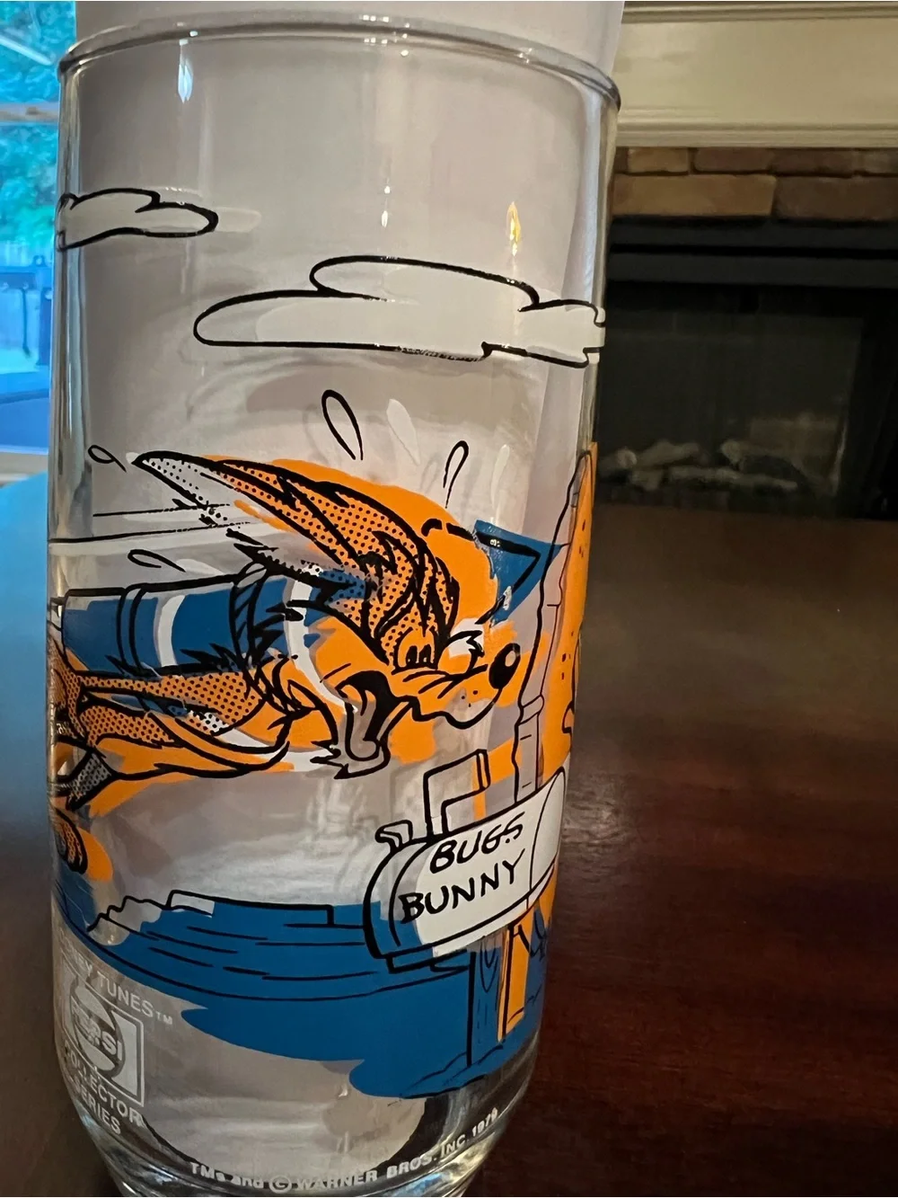 Rare Miss-Stamped Road Runner Retro Pepsi Cartoon Glass - 1979